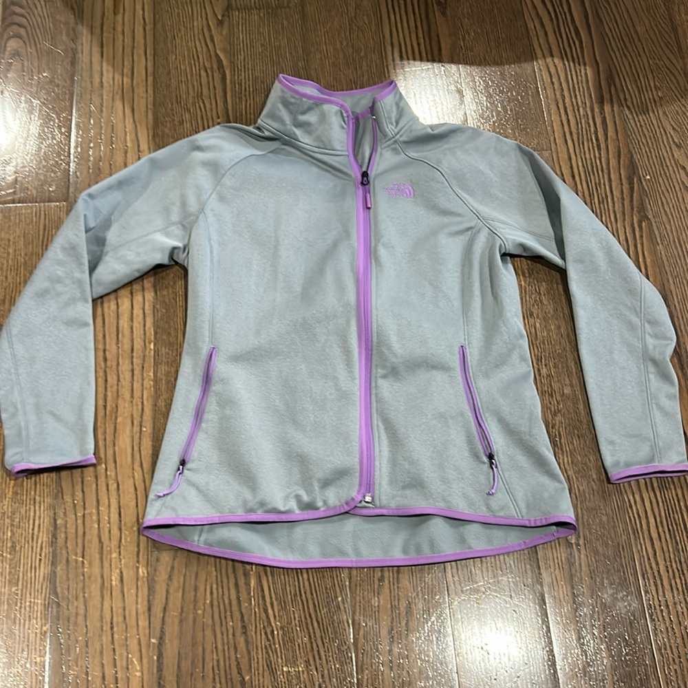 The North Face grey lavender warm zip up jacket sz XL